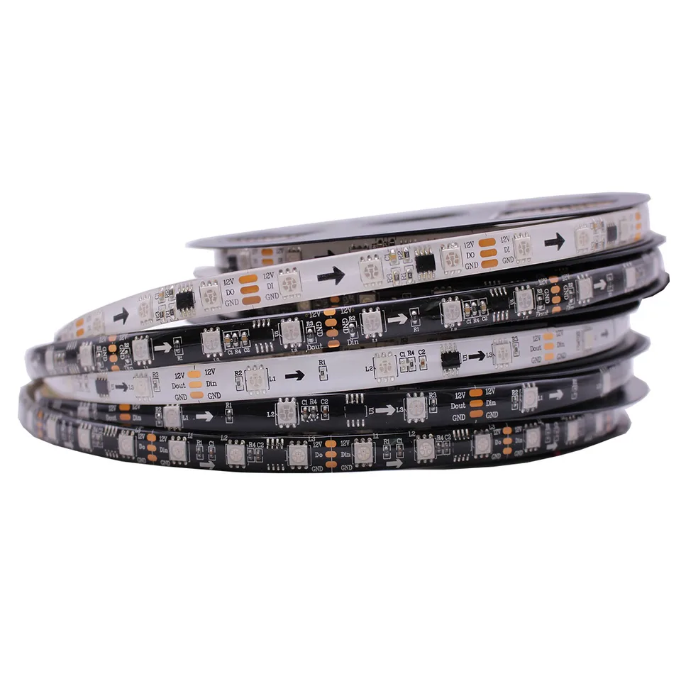 DC12V 5 M WS2811 LED pixel bande bande lumière rgb couleur 5050 LED bande ruban flexibilné adressable numérique LED BANDE 1 IC CONSTLOLE