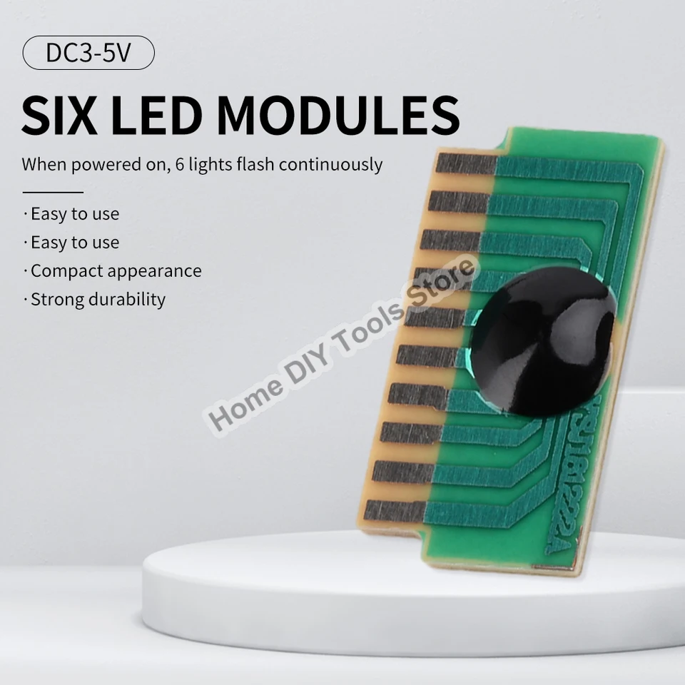 DC3-5V 6-cestná LED sekvenčná blikajúca regulačná regulačná regulačná doska Modul IC Elektronický DIY LED Scintilation Scintilation Modul