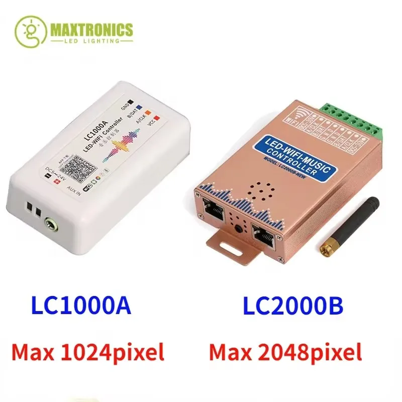 DC5-24V LC1000A / LC2000B WIFI SPI Hudobná LED ovládačka App Control pre WS2811 WS2812B RGB LED PIXEL MODULE MODULES SLKOTY SLOP LILLES