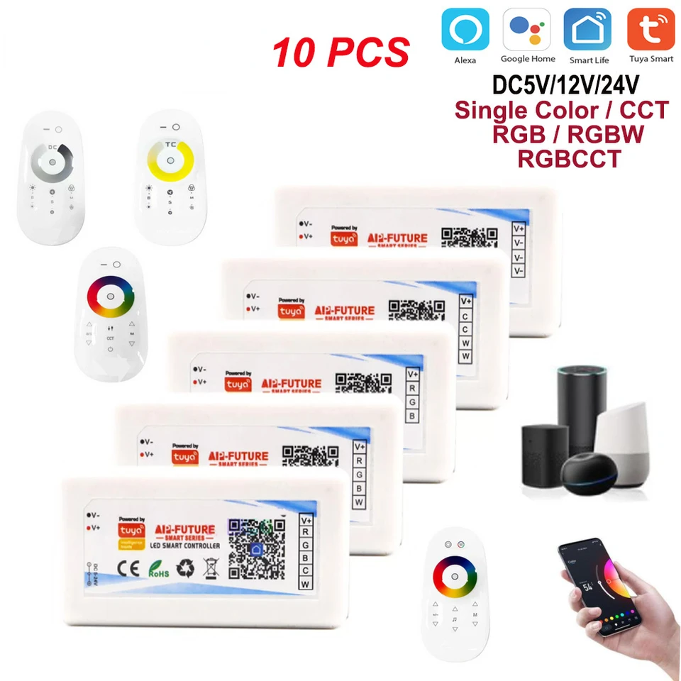 DC5-24V TUYA WIFI Wifi Wireless Controller Support iOS Android App Alexa Google Voice Control pre DIM CCT RGB RGBW RGBCCT Strip