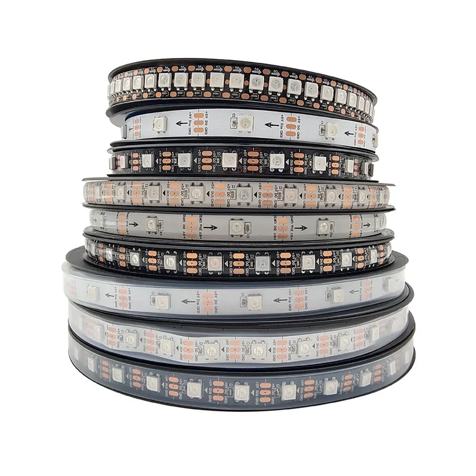DC5V WS2812B RGB LED Strip WS2812 Individuálne adresovateľné SMART 30/60/74/96/14LEDS/M Digitálny flexibilný prúžk LED diódy Pixel LED