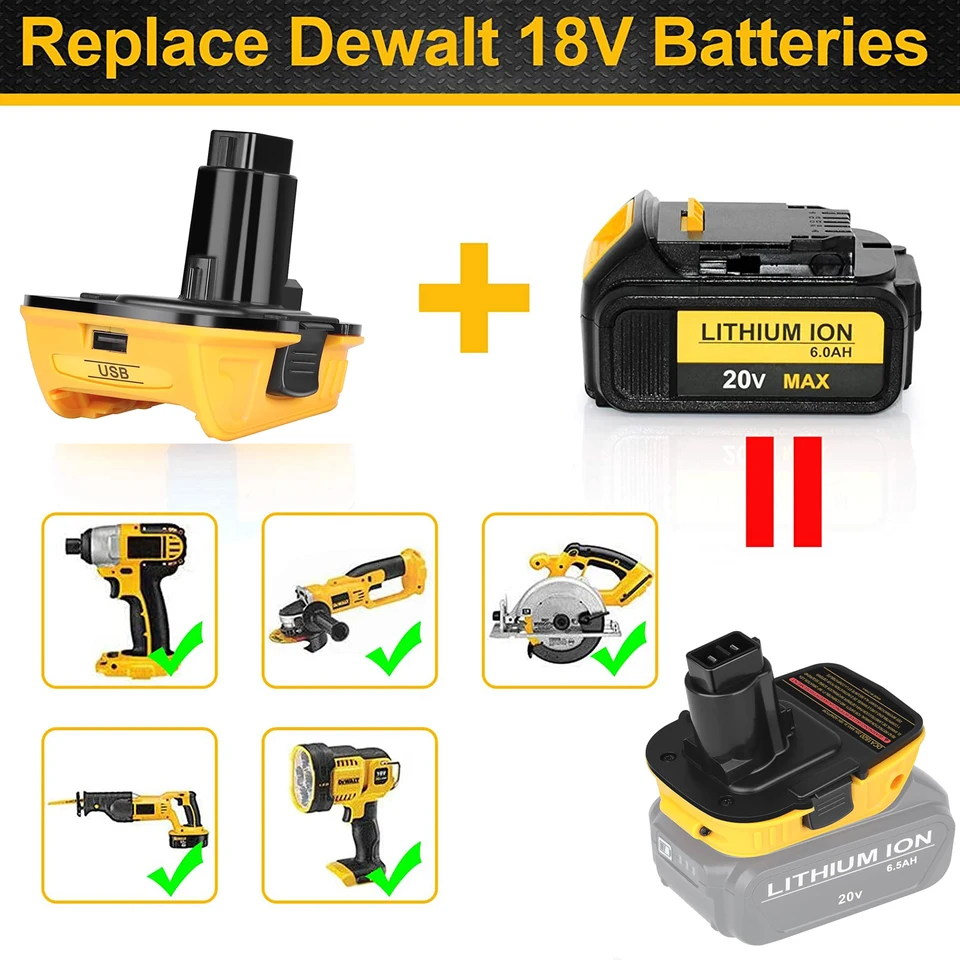 DCA1820 20V Adaptér batérie pre nástroje Dewalt 18V Convert pre dewalt 20V lítiovej batérie DC9096 DE9098 DE9096
