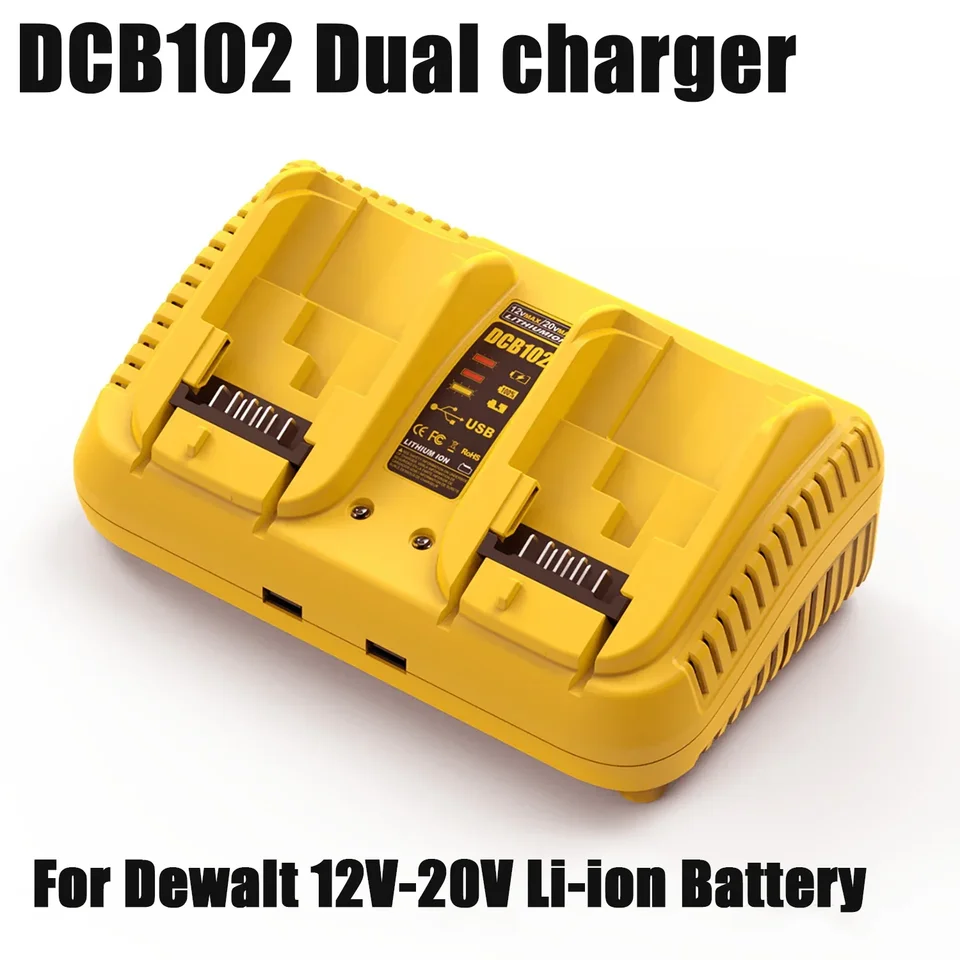DCB102 Dvojitá nabíjačka pre Dewalt 10,8 V 12V 14.4V 20V lítium iónovej batérie DCB203 DCB204 DCB205 DCB118 DCB105 DCB107 DCB112 DCB115