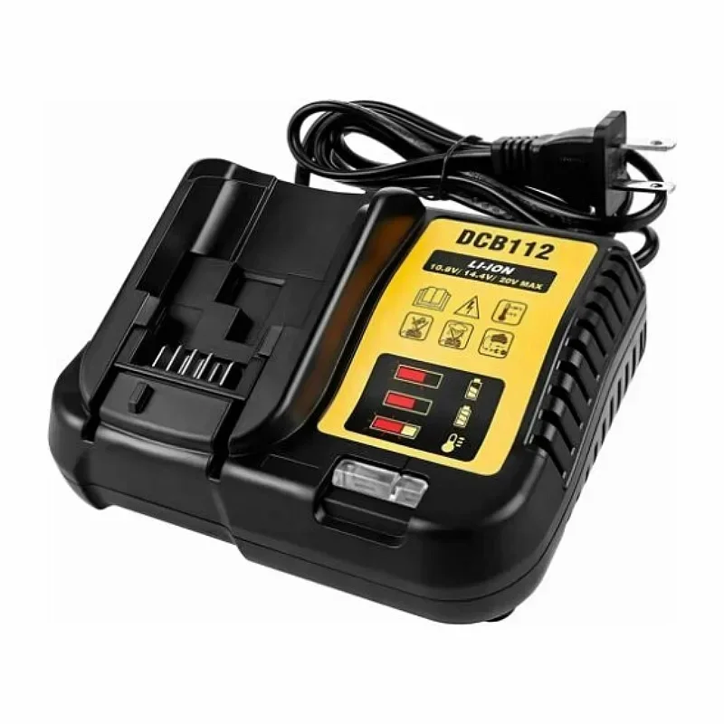 DCB112 2A Lítiová nabíjačka pre dewalt 10,8 V 12V 14.4V 18V 20V DCB206 DCB205 DCB204 DCB203 DCB120, DCB107 DCB115 DCB105