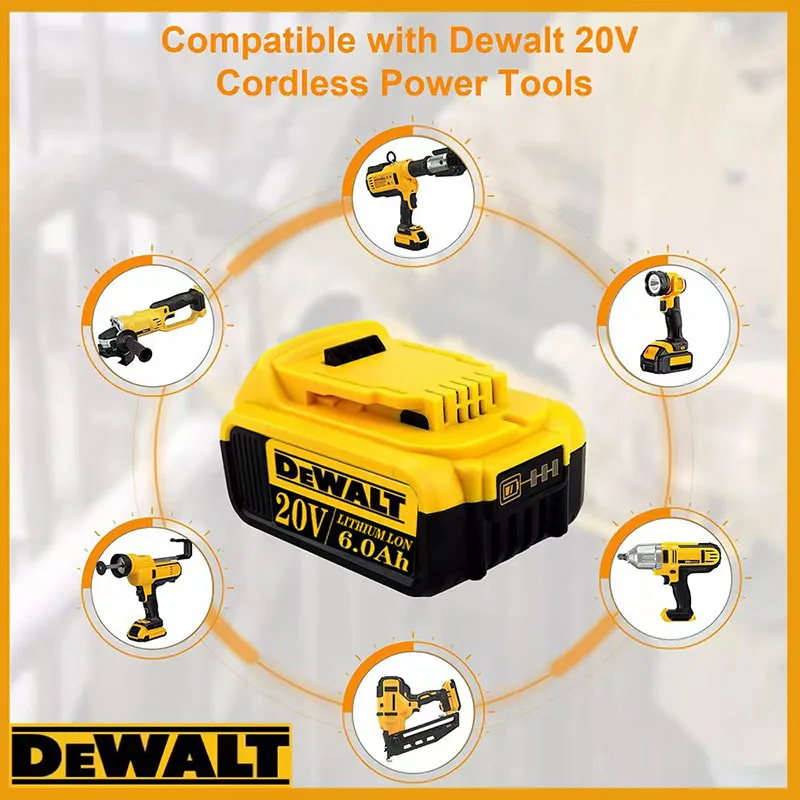 DCD800 20V BATÉRA DEWALT EAKTION Nástroj 20V 5AH 6AH 2AH Nabíjateľný elektrický nástroj Littium Battery SubsultDCB200 DCH172