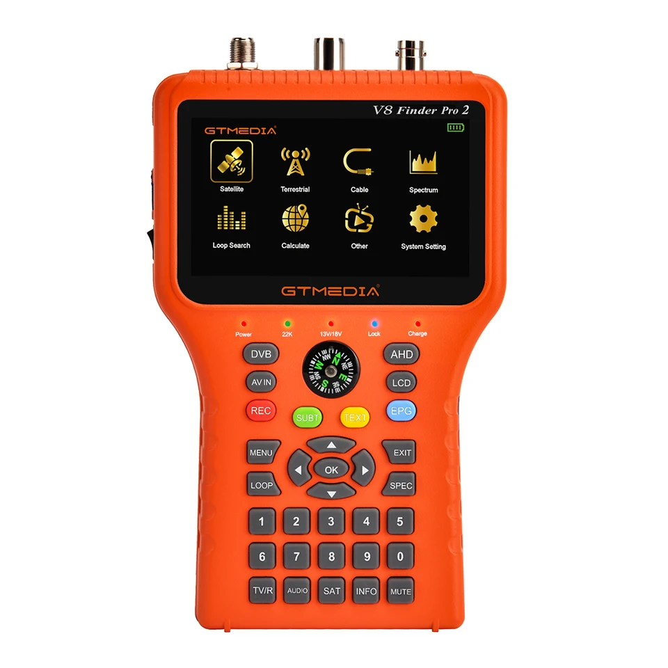 (DDP to Maroko) GTMEDIA V8 Finder Pro 2 Satellite Finder Meter DVB-S2/T2/C Combo HD Digital 1080p Satfinder H.265 HEVC MPEG-4