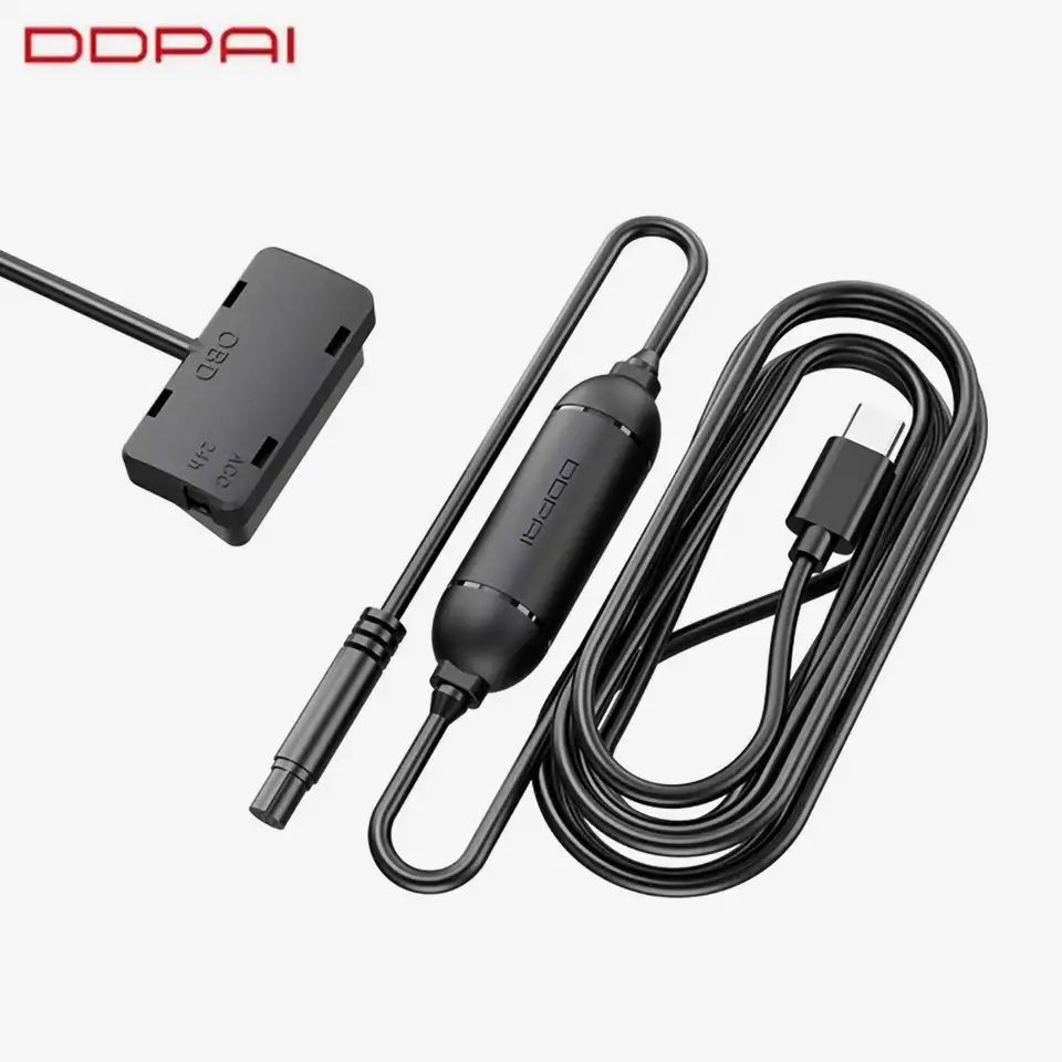 DDPAI CAR CARLE OBD2 HARDWIRE KIT PRE DDPAI MINI5/N3/Z40/Z50/N5 DUAL DASS CAM Parkovací kábel Typ C Port 24H Parkovací monitor