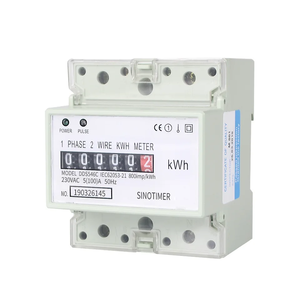 DDS546C 230VAC 50Hz jednofázový 4P energetický počítadlo Analógový elektrický Wattmeter Electric Din Rail Energy Meter Watt Monitor