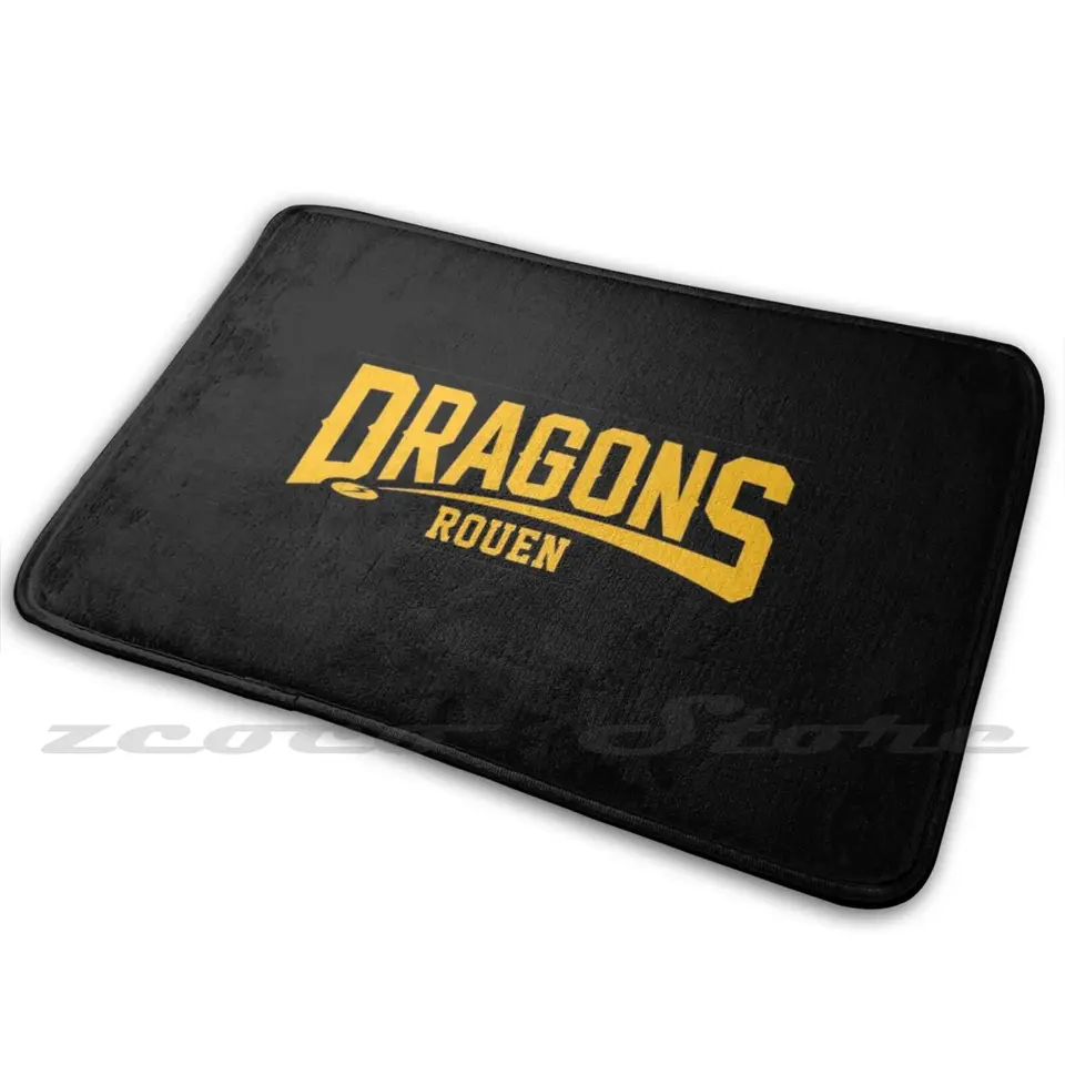 De Rouen Ice Hockey Mat Dverwway Non-Slip Mäkká voda absorpcia koberec de rouen de rouen logo francúzsky ľadový hokej ligo logo Magnus