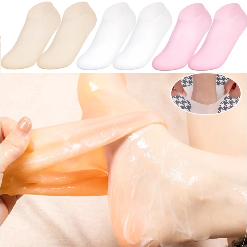 Deadová pokožka odstraňujte krémové silikónové ponožky Exfoliating gélové päty ponožky proti praskaniu zmierniť zvlhčujúci nástroj na starostlivosť o nohy