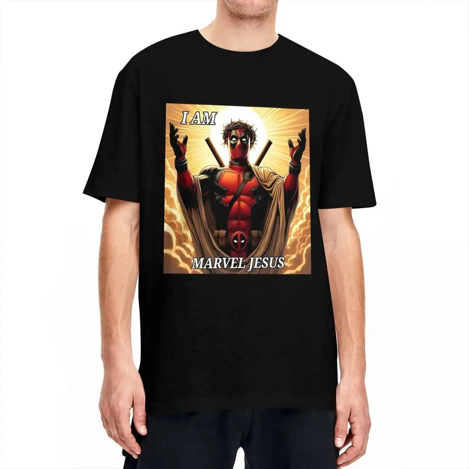 Deadpool Ježišu Men Dámske tričká Vintage Tee Trikes s krátkym rukávom o krk tričká bavlna plus odev