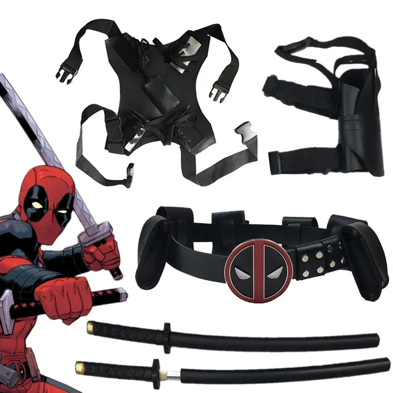 Deadpool Swords Belt Pištoľ Pištoľ Dospelé deti KOSPLAY KOSTUME PRÍSLUŠENSTVO PROPSPORS HORKY HORKY BARUDY Vianočný darček