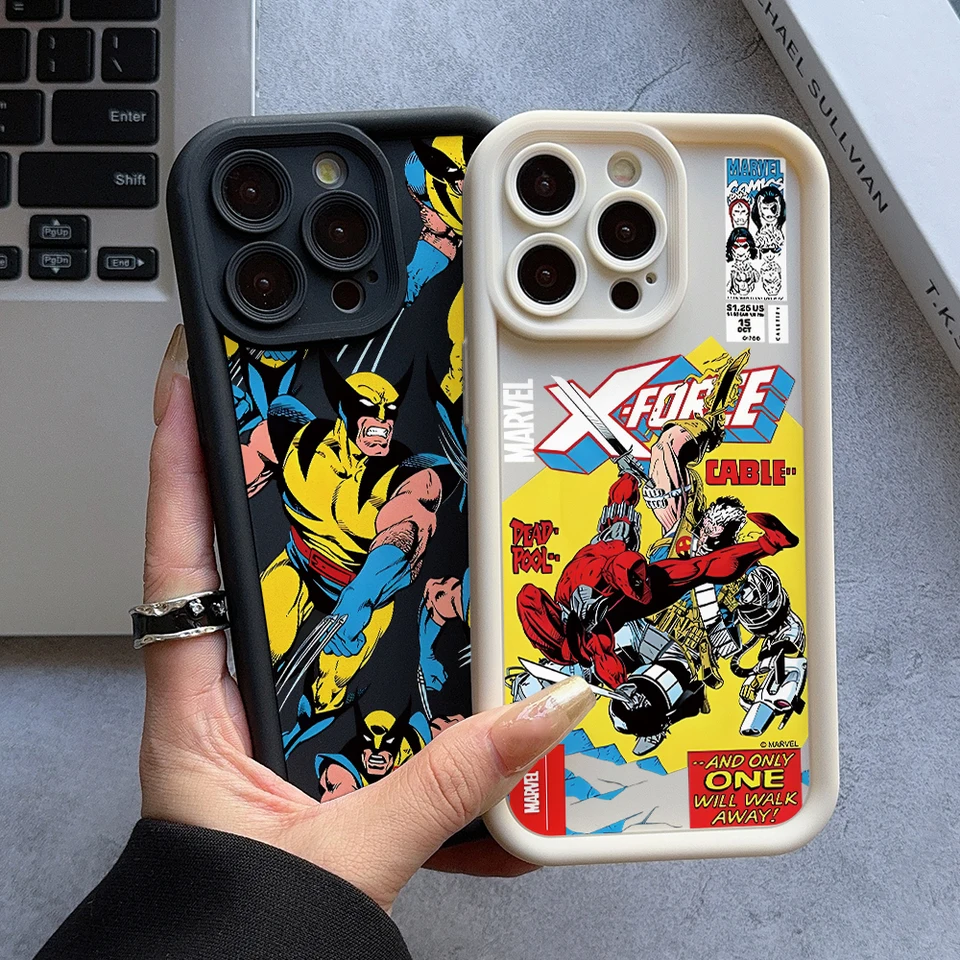 Deadpool Wolverine telefónny puzdro pre Samsung Galaxy S24 S23 S22 S21 Fe Ultra Plus 5G Note 20 Pro M54 Ladder Lens Soft TPU Cover TPU