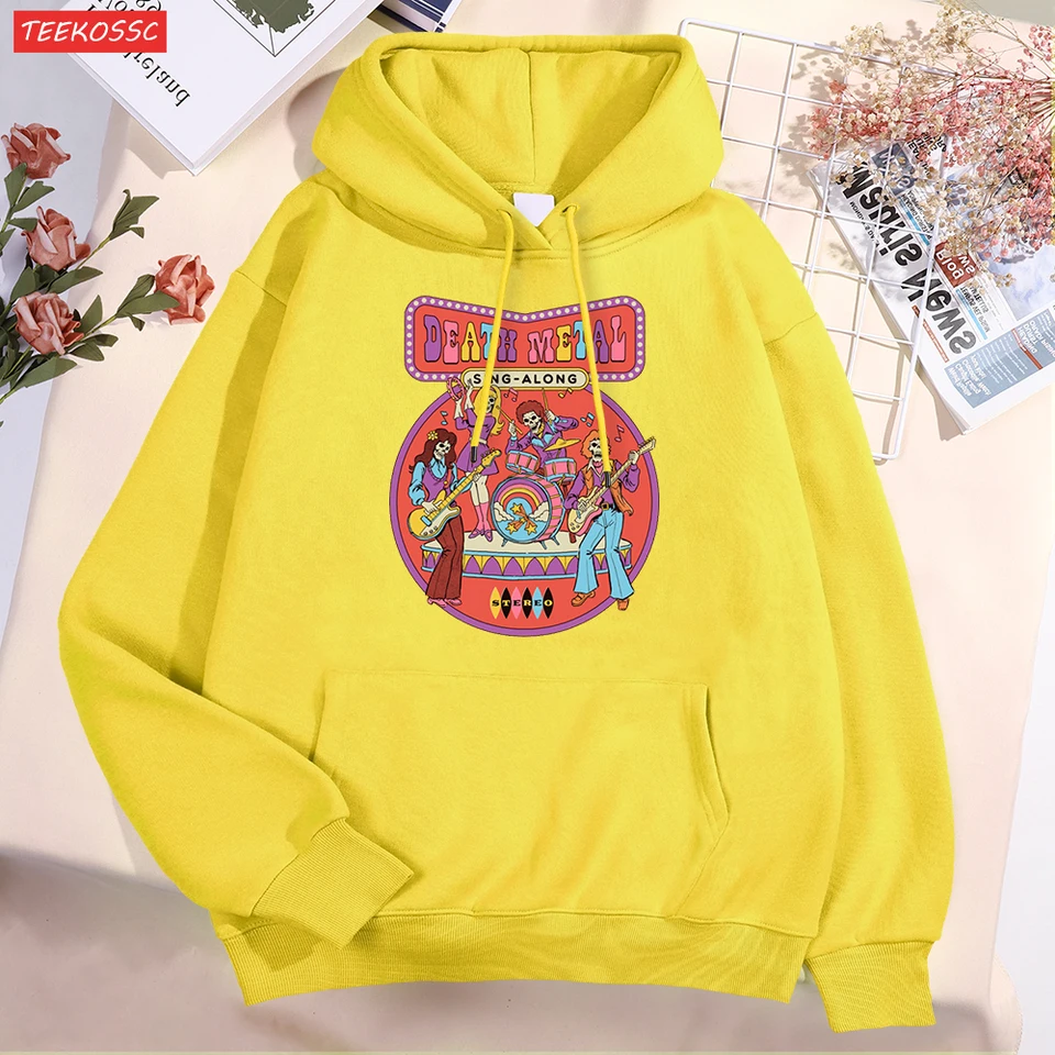 Death Metal Sing-Along Stereo Men Ženy kapucňa kreativita fleece mikina hip hop mäkké oblečenie módne posádka párov oblečenie
