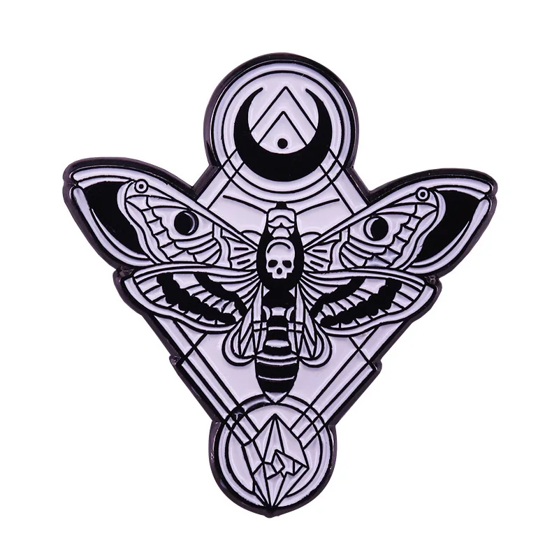 Death Moth Smalt Pins Halloween goth kovový brošový odznak módne šperky klobúk klobúk batohové doplnky darčeky