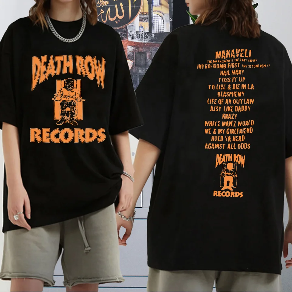 Death Row Records Dr Dre Tupac Tričko Hip hop módne streetwear tričko
