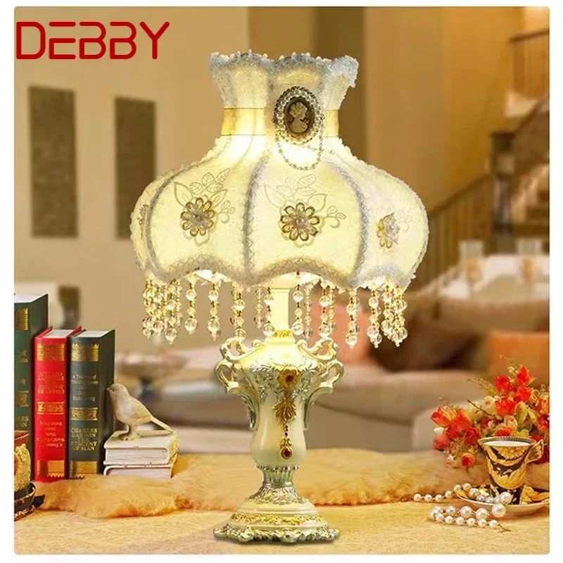 Debby francúzska stolová lampa americká obývacia izba spálňa Villa európska pastoračná tvorivá posteľ