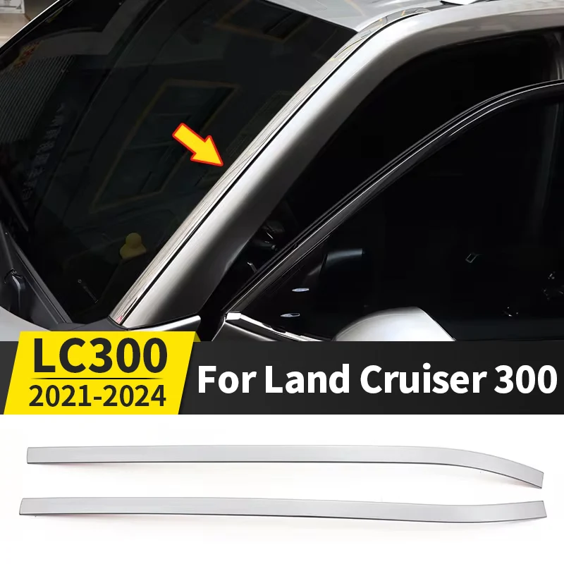 Decanaratívny prúžok predvídaného čelného skla pre 2021 2022 2023 Land Cruiser 300 LC300 Exteriérové ​​príslušenstvo Vylepšené chrómové telo