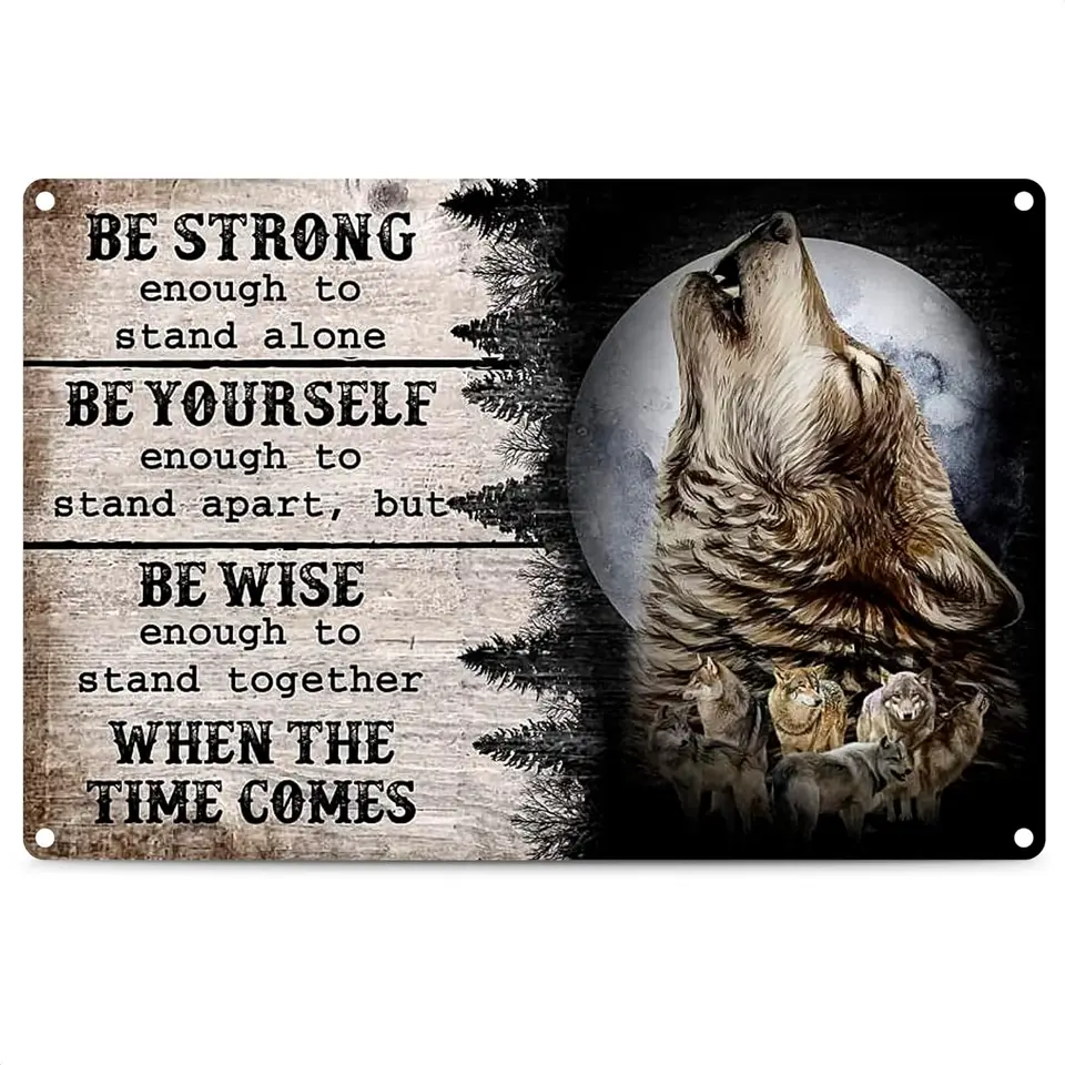 DECON DECONT DECON WOLF WOLF - WOLF Metal Art Vintage Wall Decor Wall Art for Men