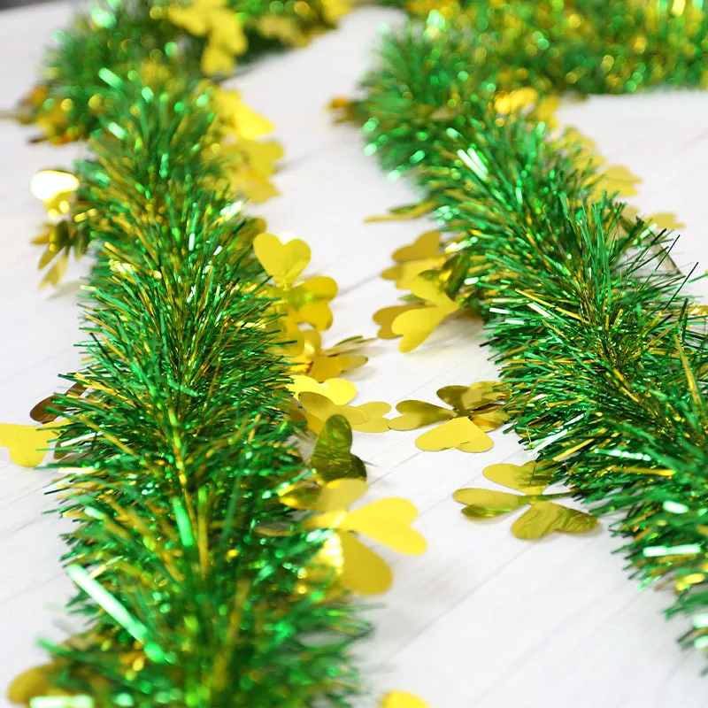 Decorácie írskeho festivalu Party Pull Tags, Golden Shamrock Wareful Stripes, Happy St. Patrick's Day Stripe