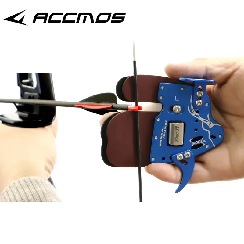 Decut Hock3 Archery Finger Tab ochranca Ochrana Originálna koža+hliník S/M/L/XL na streľbu poľovnícke zariadenia