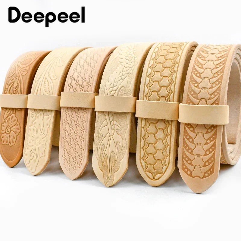 Deemeel 3,8 cm široké reliéfne pánske pásy luxusné značky Originálny kožený pás