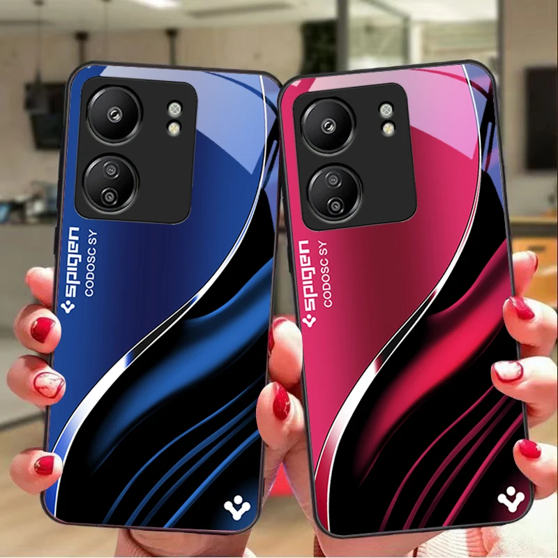 Deep Blue Fashion for Xiaomi Redmi 13C Note13 12 Pro Plus 5G Poznámka 9 13T PRO POCO X6 F5 F6 Čierne Temperované sklenené puzdro