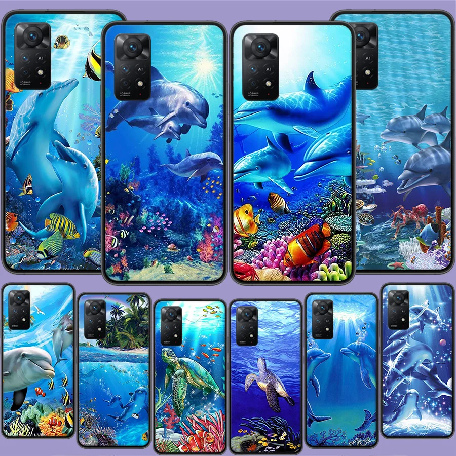 Deep Sea Turtle Dolphin Trpel Puzdro pre redmi poznámku 13 5G plus 12c 12 10C 10c 10 9 8 9a 9c 9t 8a S2 K60 K70 Pro 7 7A 6 6 6 6 6 6 6 6 6 6 6 6 6 6 6 6
