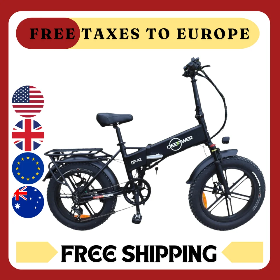Deepower A1 skladací elektrický bicykel 1 000 W 48 V 20AH TAKTNÁ TUROVÁ PNES EBIKE Mountain 20 -palcové dochádzajúce elektrické bicykle pre dospelých E Bicykle