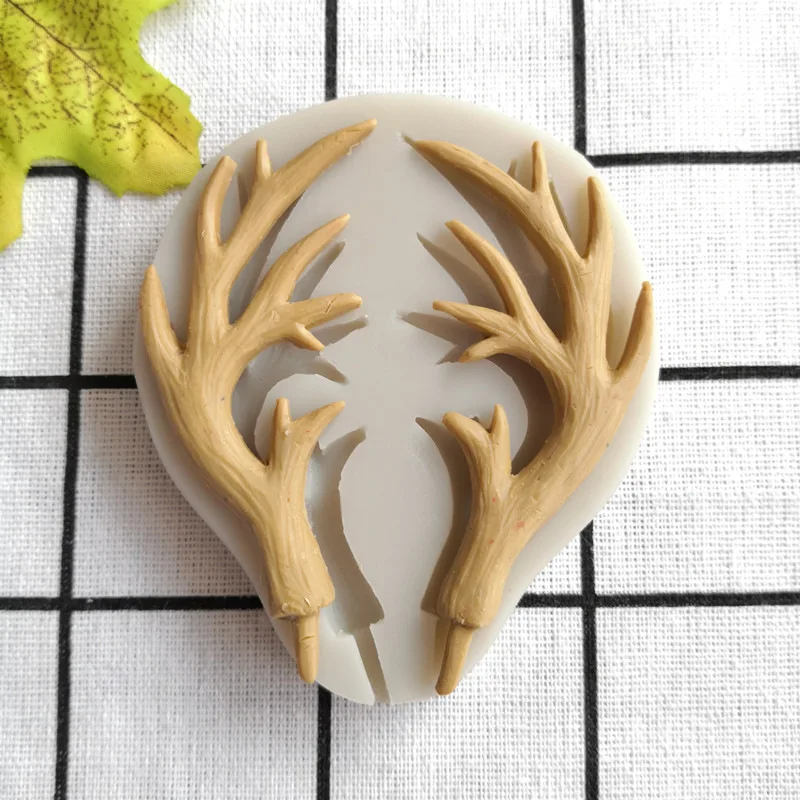 Deer rohy silikónová forma kuchynská živicová koláč na pečenie Nástroj DIY Čokoládové pečivo Fondantné formy dezert čipky dekorácie Dodávky