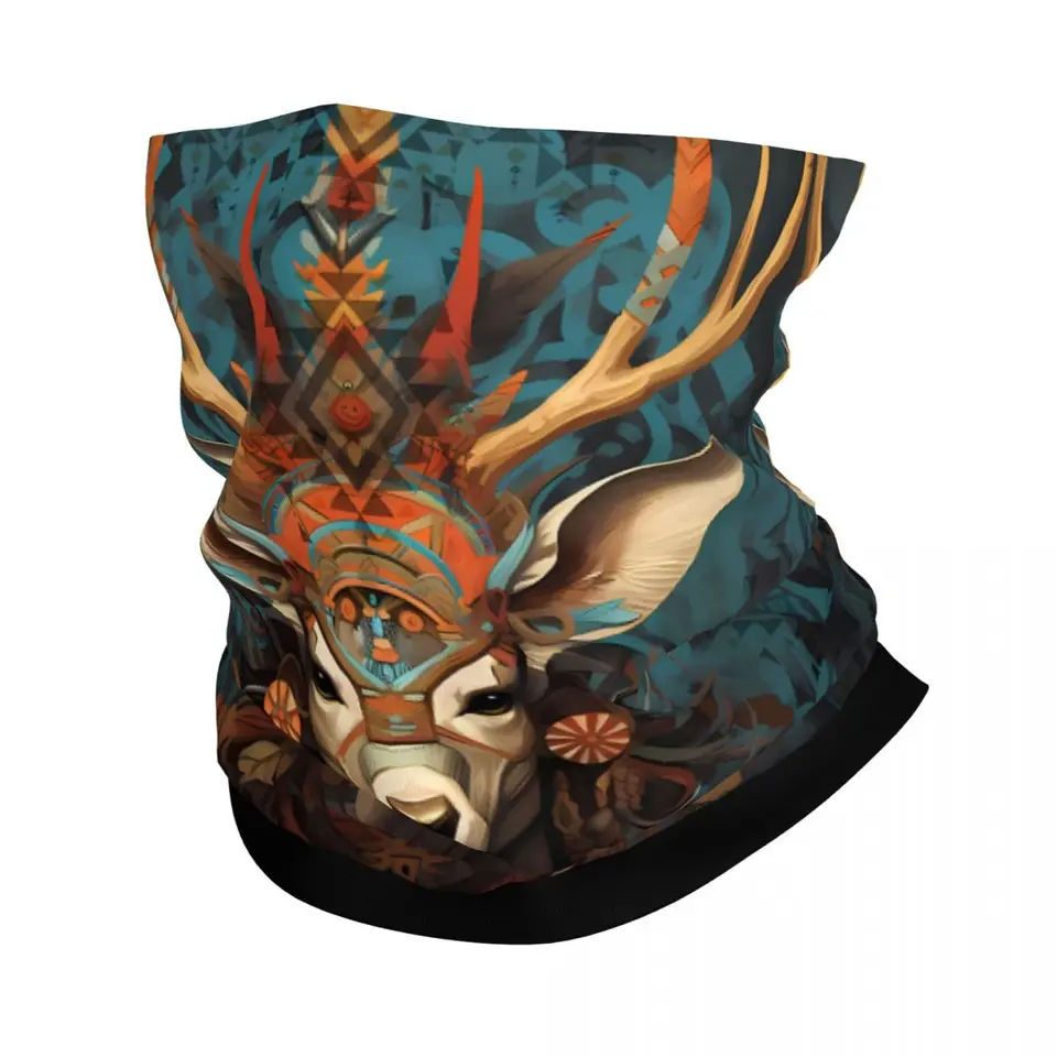 Deer šaman tenký zábal šatky šatka krk gaiter cover čelenka čelenky
