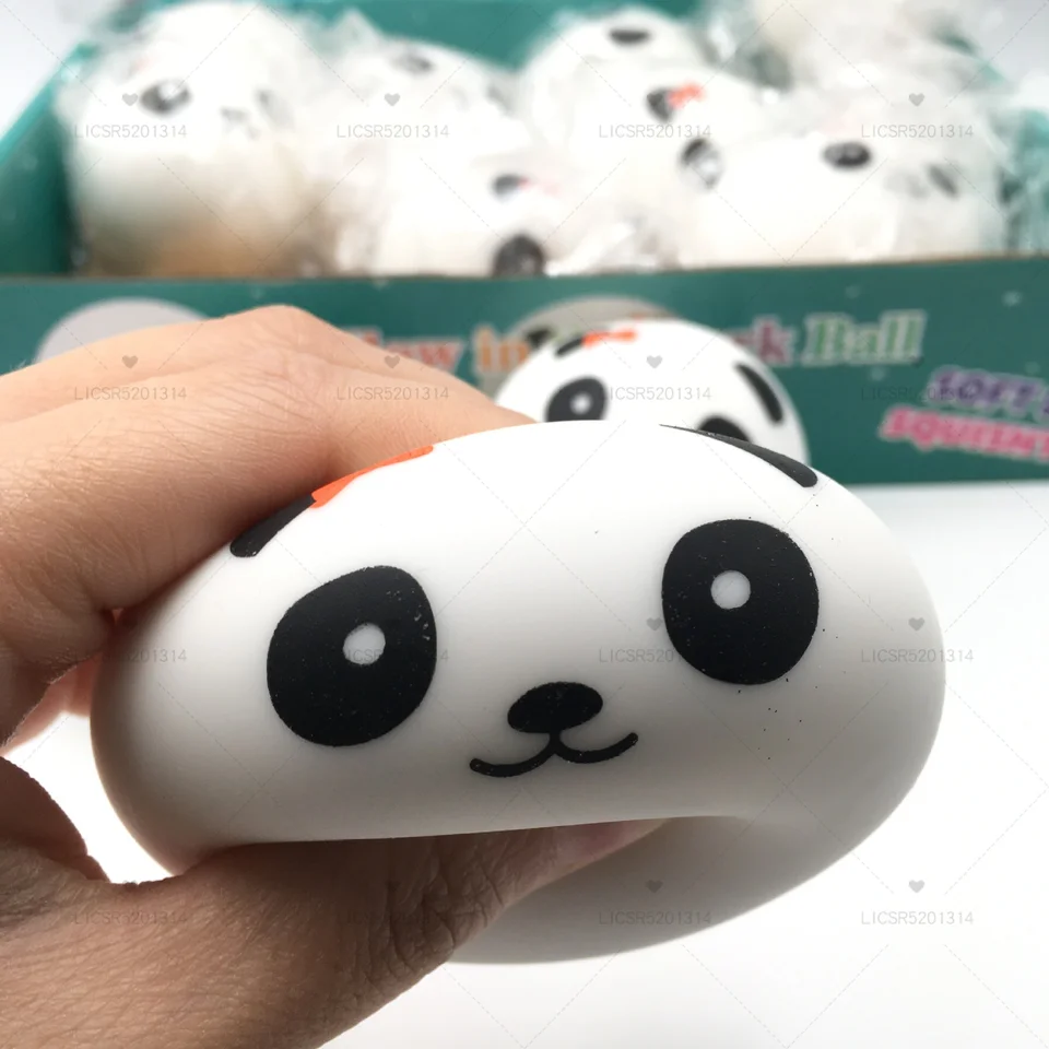 Dekompresná hračka Panda Head Decompression Hray Sladká a roztomilá kreslená múka guľa, ktorá vydáva tlak a stláčajúcu hudbu Panda stláčala hudobnú hračku