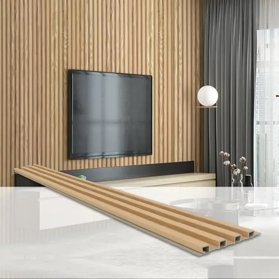 Dekoratívne 3D ekologické akustické slatové steny Panels Office Study TV TV pozeral