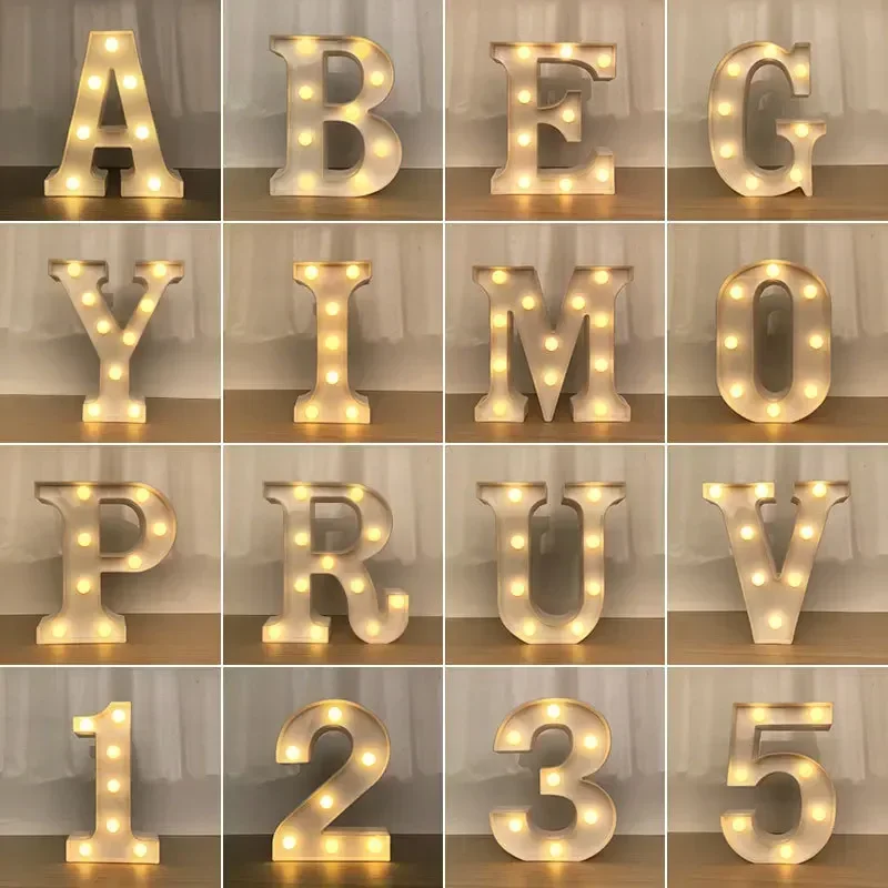 Dekoratívne písmená abeceda listu LED svetlá LIMINUME NIME LAMP Ozdobenie batérie nočné svetlo večierok detská spálňa dekorácia.