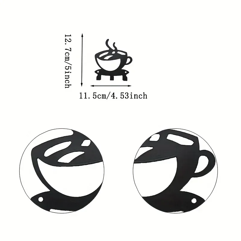 Dekorácia Cifbuy 1PC 3Hooks Kovová čierna káva Cup Tvaped Hook Držiteľ držiak na stenu Mount uterák stojan na uterák Organizátor organizátor háčik