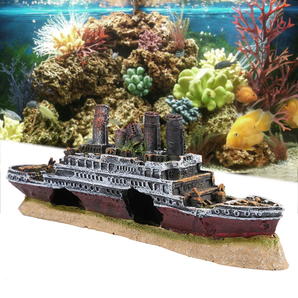 Dekorácia ozdoba akvárium dekorácia ozdoba titanic stratená loď lode akvárium dekorácie ozdobné ozdoby.