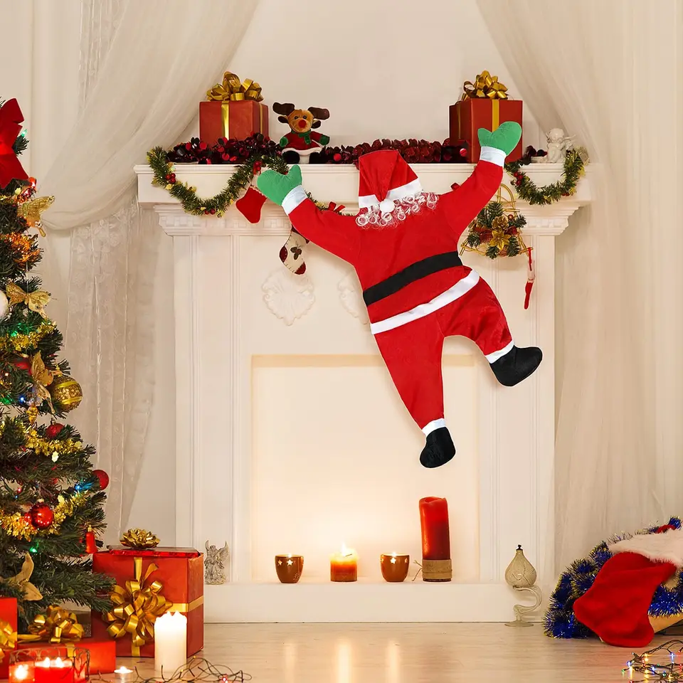Dekorácia Santa Claus, vianočné ozdoby Santa Claus na zavesenie ozdoby, vnútorné vonkajšie domové dvere Windows Deco