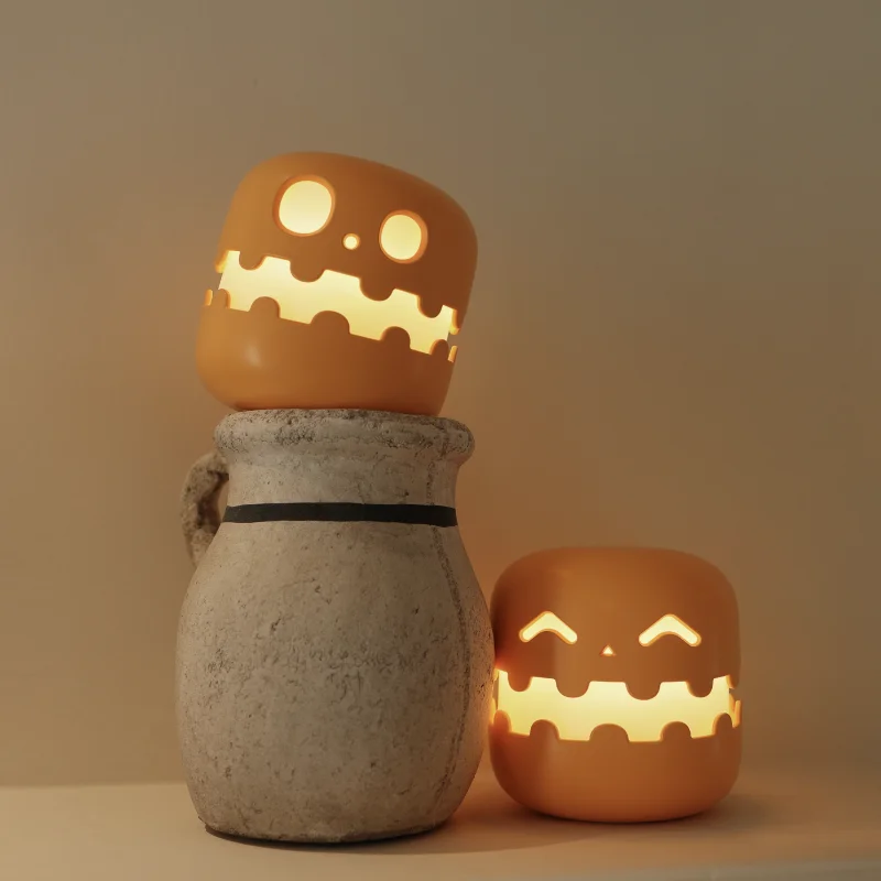 Dekorácia spálne Nabíjateľná lampa Cartoon Ghost Face lôžko Light Halloween dekorácie roztomilé izby Nočné svetlá pre detskú izbu