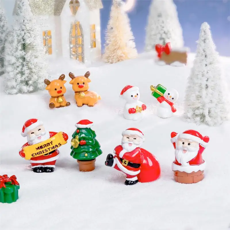 Dekorácia vianočných pracovných miest Santa Claus Snowman Miniature Ornament Veselé vianočné dekorácie pre domáci rok darček pre deti