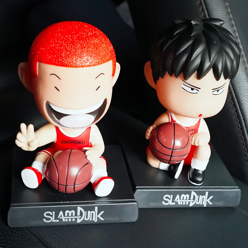 Dekorácie interiéru Cartoon Anime Slam Dunk PVC Akčné figúrky Hanamichi Sakuragi Model Shake Head Ornament Automatické príslušenstvo