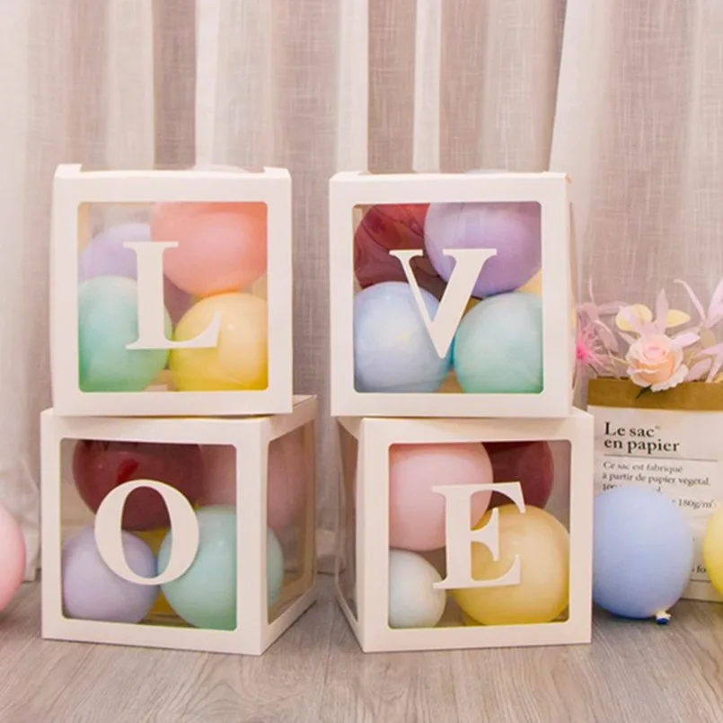 Dekorácie pre bábätko Balón box Boy Girl Jeden rok Frist One 1. narodeniny narodeniny oslava Docor Kids Gender