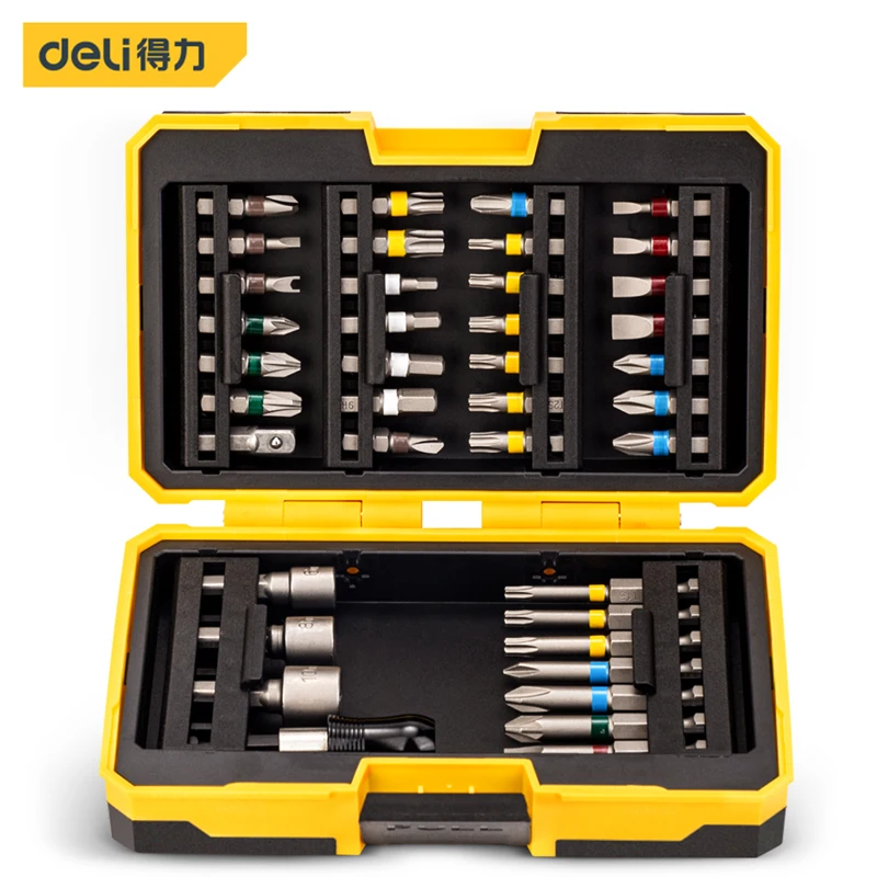 Deli 39 PCS Screwdriver Set Magnetic Bits s úložným puzdrom pre dom, garáž, kanceláriu, byt, bicykel, elektronické projekty