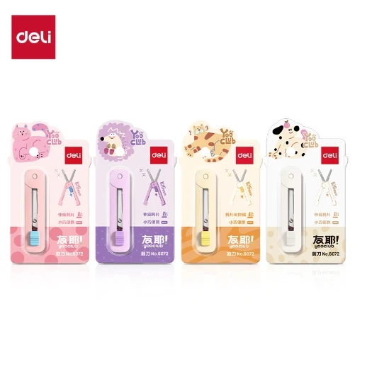 Deli nastaviteľné prenosné kancelárske potreby Mini malá kancelária Študenti používajú strihové nástroje farebné kreatívne nožnice kawaii