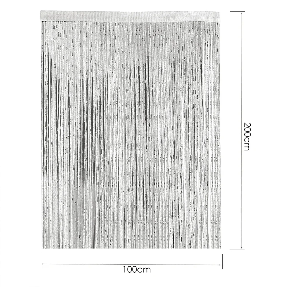 Delider x Závesná miestnosť 200 cm String Tassel Fly Window Dvere Bug 100 Plain Panel Anti-Mosquito Screen Screen Retro Insect
