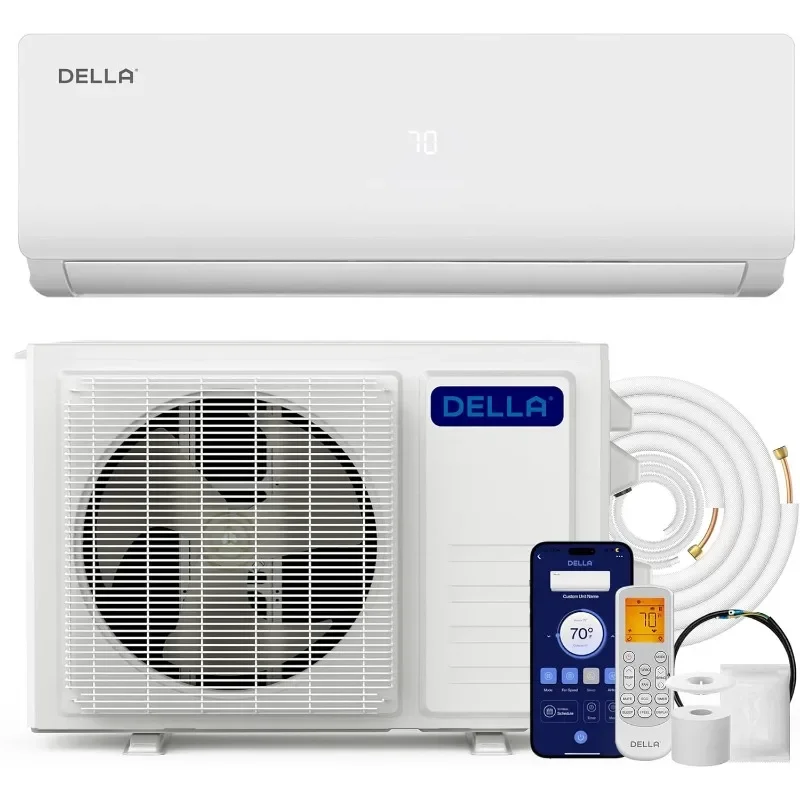 Della Versa Series 12000 BTU Mini Split Air Conditioner Práca s Alexa 19 SEER2 chladí až 550 štvorcových stôp