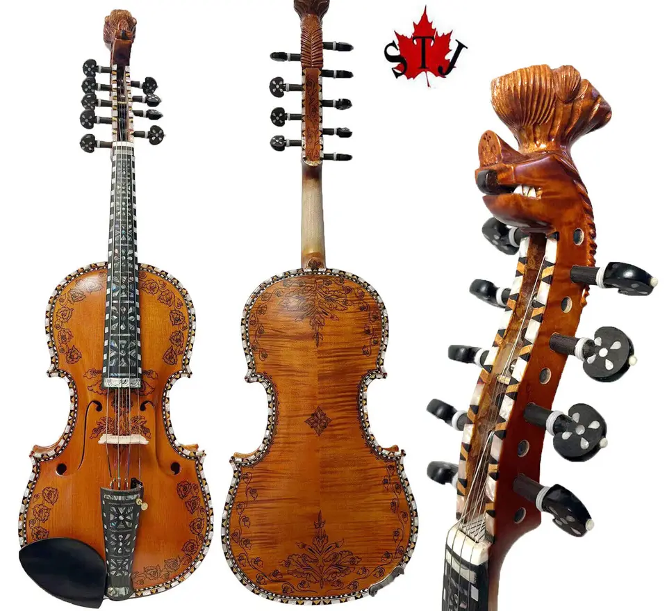 Deluxe Fancy Norwegian Fiddle 4/4 Husle (4*4) profesionálneho koncertu