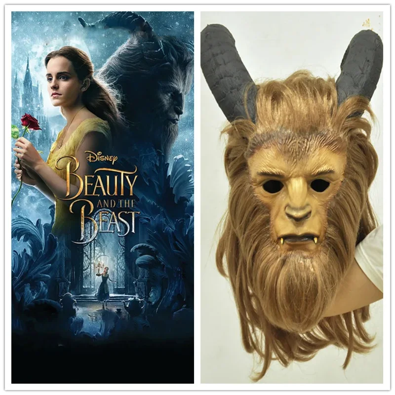 Deluxe verzia Beauty and the Beast Prince Cosplay maska ​​latex Horror Beast Mask prilba Halloween Party Prop