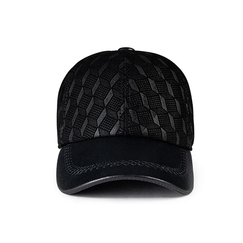 Deluxe zimná originálna kožená klobúk Mužský kačica jazyk Ovčate Shee Skin Outdoor Fľaša baseballové čiapky módny krokodílový vzor