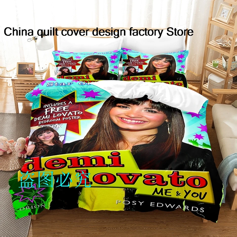 Demi Lovato Bedding Set Single Twin Full Queen King Veľkosť postele sada Aldult Kid Spálňa Duvetcover Sets 3D Anime Bed Set