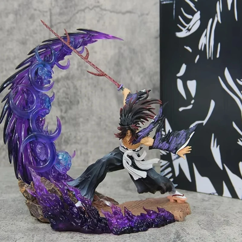 Demon Anime postava Slayer Tsugikuni Yoriichi Kokushibou Action Figure s svetlom 23 cm bitky PVC Model Dolls Decor Hračky